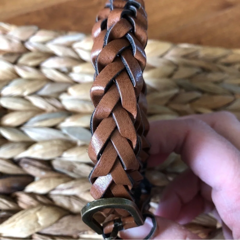 Faux leather breaded belt